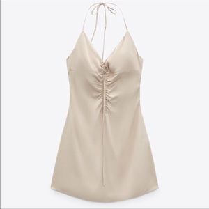 Zara Satin Halter Dress NWT